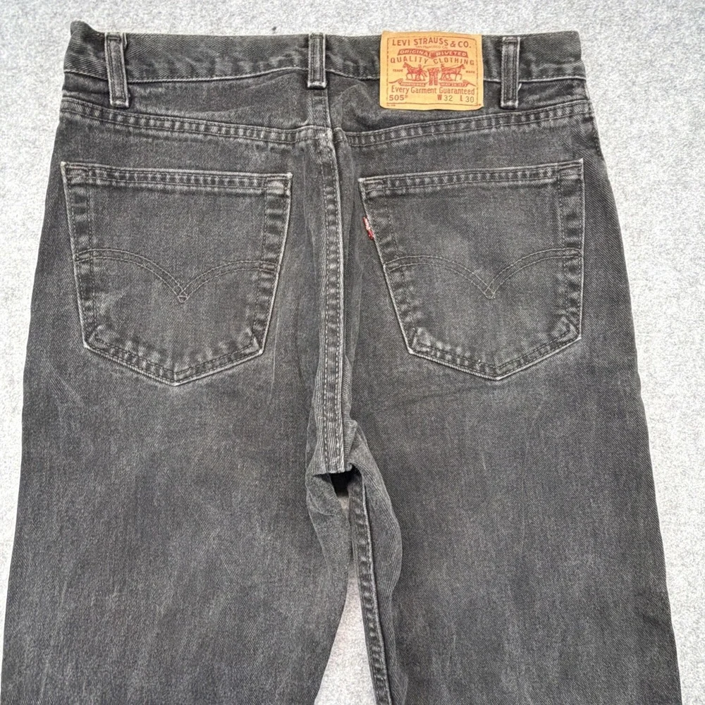 Vintage Levis 505 Black Straight Jeans Made in USA Mens 32x30 (Fits 32x28)